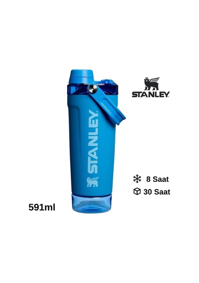 Activate Shaker 0,60 Lt Termos Sporcu Matarası Toz Depolama Kapasiteli Matara Mavi