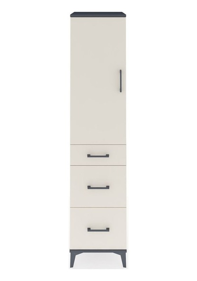 Hyperion Dolap Tek Raflı 3 Çekmeceli Tek Askılı 44x44x195 Antrasit-aytaşı Antrasit