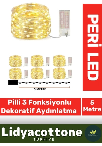 Özel Üretim Pedi Led Işıklandırma Dekoratif Aydınlatma Yeni Yıl Yılbaşı Çam Ağacı Ev Süsleme 5 Metre