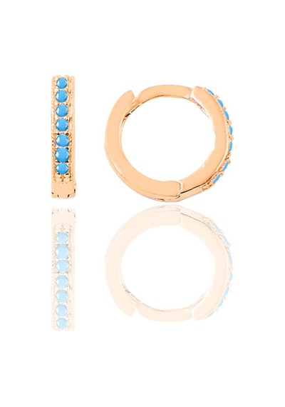 Söğütlü Silver Gümüş Rose Turkuaz Taşlı 9 Mm Halka Küpe Tragus Piercing Helix Kı Söğütlü Silver Gümüş Rose Turkuaz Taşlı 9 Mm Halka Küpe Tragus Piercing Helix Kı