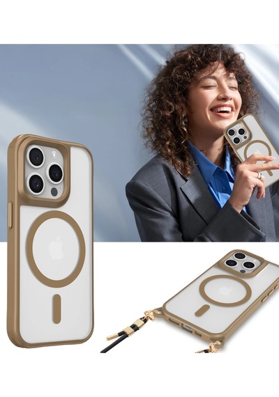 Apple Uyumlu iPhone 15 Pro Max Kılıf Enka Magsafe Silikon Şeffaf