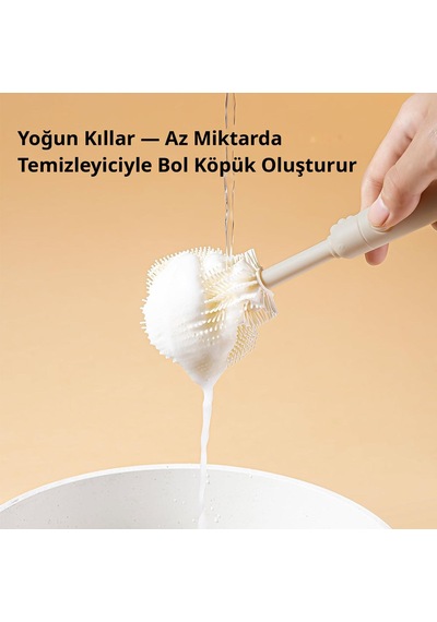 Valkyrie Seyahat Biberon Temizleme Seti Silikon Fırça Emzik Pipet Fırçası Saklama Kutulu Gri