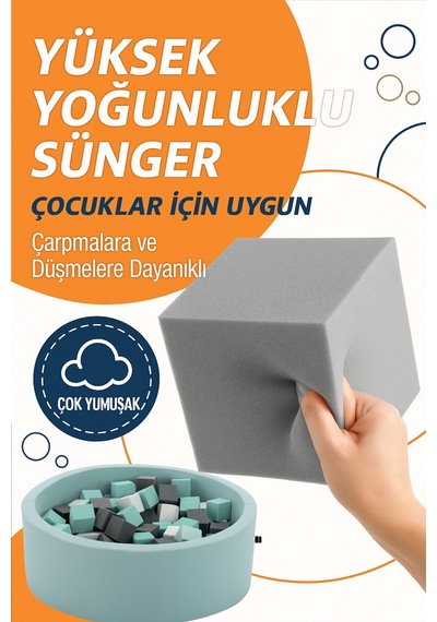 Sünger Oyun Küpleri 10x10x10 Cm 100 Adet Oyun Havuzu Topları Alternatifi