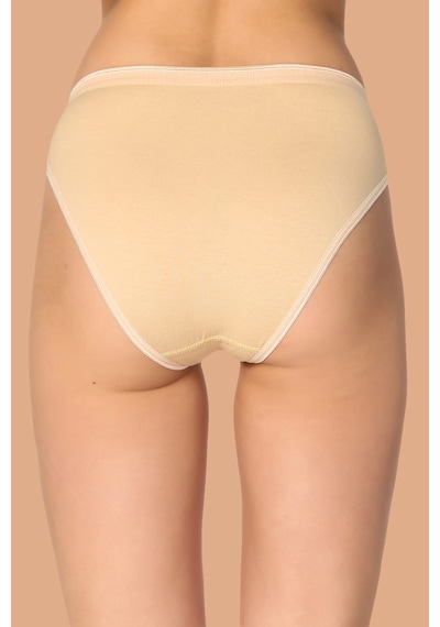 Kadın Ten 6'lı Paket Pamuklu Su Yolu Bikini Külot Ten