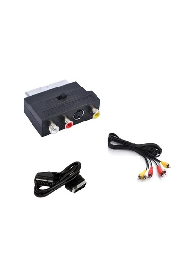 Scart To Rca Skart Tos Av Svideo Çevirici Set + Rca Kablo + Scart Kablo