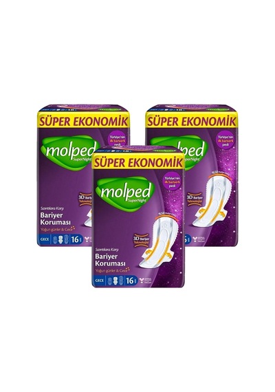 Molped Supernight Bariyer Koruması Gece 3 x 16'lı