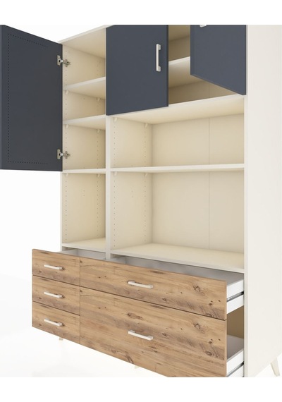 Hyperion Dolap 8 Raflı 5 Çekmeceli 3 Kapaklı 132x44x195 Aytaşı-antrasit/çam Antrasıt/atlas Çam Hyperion Dolap 8 Raflı 5 Çekmeceli 3 Kapaklı 132x44x195 Aytaşı-antrasit/çam Antrasıt/atlas Çam