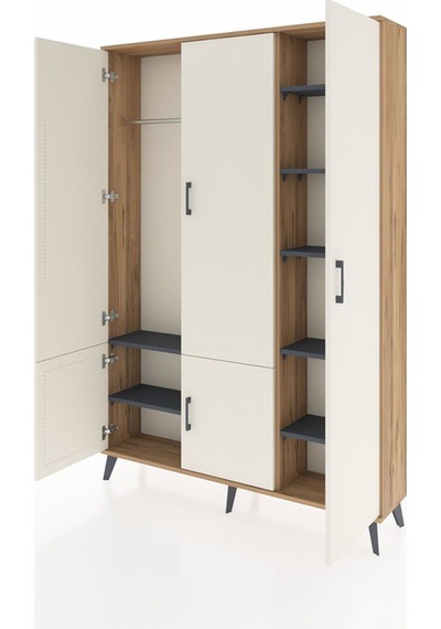 Arges Dolap 7 Raflı 5 Kapaklı Tek Askılı 132x30x195 Çam-aytaşı/antrasit Aytası/antrasıt Arges Dolap 7 Raflı 5 Kapaklı Tek Askılı 132x30x195 Çam-aytaşı/antrasit Aytası/antrasıt