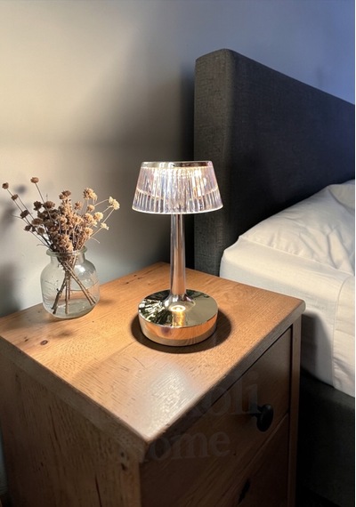 Dokunmatik Masa Gece Lambası Dokunmatik Lamba Abajur Led Şarjlı Masa Lambası Ledli Lamba Gold 21 Cm Gold