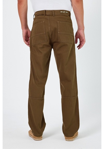 Tarz Cool Erkek Düz Baggy Jean Pantolon Kahverengi
