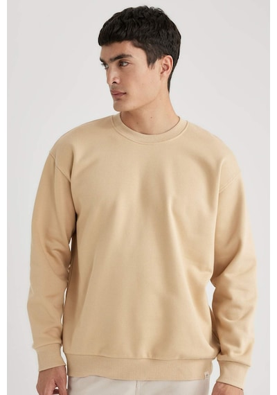 DeFacto Oversize Geniş Kalıp Bisiklet Yaka Basic Düz Sweatshirt T5139AZ24SPBG320