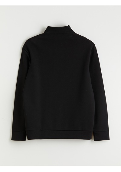 Lcw Vision Siyah Fermuarlı Dik Yaka Erkek Kalın Sweatshirt