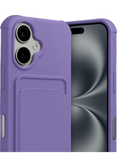 Apple Uyumlu iPhone 17 Kelvin Kartvizitli Silikon Mor