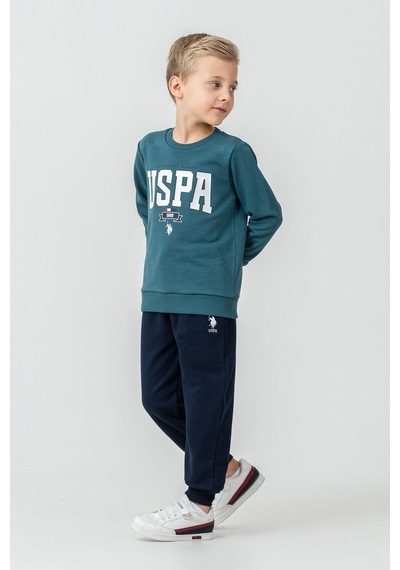 U.S. Polo Assn. Erkek Çocuk Baskılı Yeşil Uzun Kol Eşofman Takımı Us2628-c-v3 Us2628-c-v3