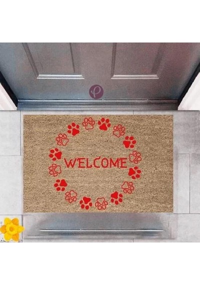 Kapı Önü Paspası Dekoratif Dijital Baskı Welcome P-2470 Renkli