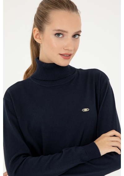 U.S. Polo Assn. Kadın Lacivert Basic Boğazlı Kazak 50294570-VR033 U.S. Polo Assn. Kadın Lacivert Basic Boğazlı Kazak 50294570-VR033