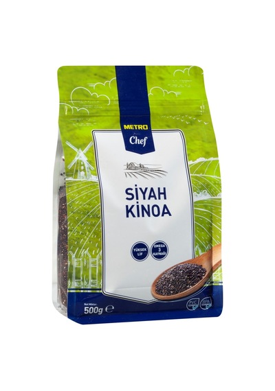 Metro Chef Siyah Kinoa 500 G - Yüksek Lifli, Glutensiz, Vegan 2'li Ekonomik Paket - 2 Adet Tarı