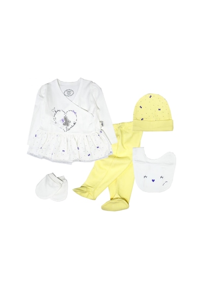 Tongs Baby Cute Bunny 5'Li Zıbın Takım 0-3 Ay Hastane Çıkışı -Sar Çok Renkli