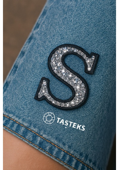 Taşlı Ütülenebilen Veya Sticker Olarak Kullanılabilen 6cm S Harfi