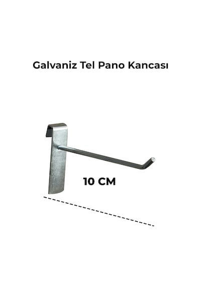 Tel Pano Kancası Raf Askısı 10 CM 100 Adet Galvaniz