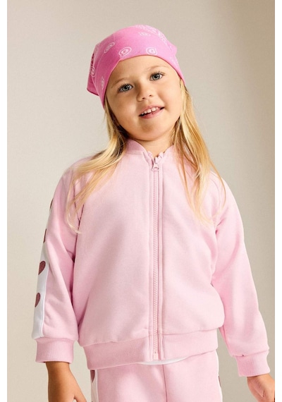 Defacto Kalp Baskılı Kalın Sweatshirt Kumaşı Fermuarlı Sweathirt Hırka Kız Bebek I0212a526aupr66 Mor-pr66