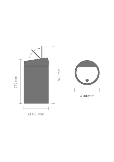 Brabantia Çöp Kutusu Büyük Boy 60 Lt Dokunmatik Matt Black 402548
