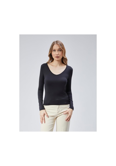 Virago Soft Touch V Yaka Uzun Kol Bluz/body Siyah - 686786237 Siyah - 686786237 Siyah
