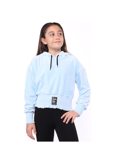 Toontoy Kız Çocuk Kapüşonlu Kadife Sweatshirt Koyu Mavi