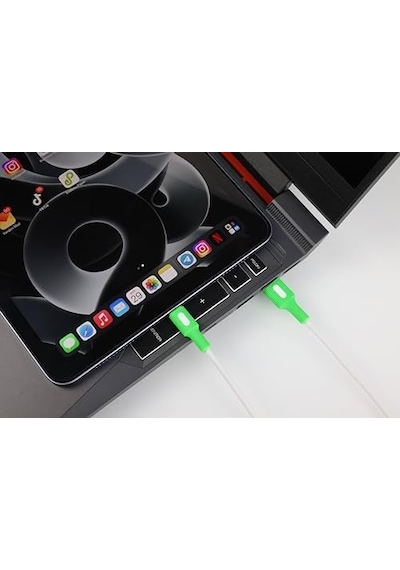 Usb A-c Hızlı Şarj Kablosu Beyaz + Beyaz/yeşil Uç 150 Cm