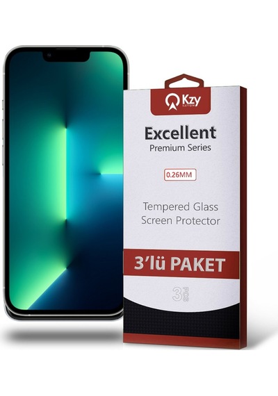 Apple Uyumlu   iPhone 13 Pro ile Kırılmaz Temperli Ekran Koruyucu Cam Ekonomik 3'lü Paket