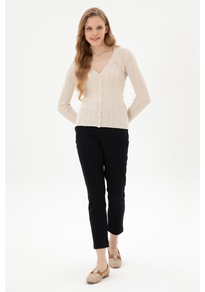 U.S. Polo Assn. Kadın Lacivert Carrot High Waist Fit Kanvas Pantolon 50316902-VR033 U.S. Polo Assn. Kadın Lacivert Carrot High Waist Fit Kanvas Pantolon 50316902-VR033