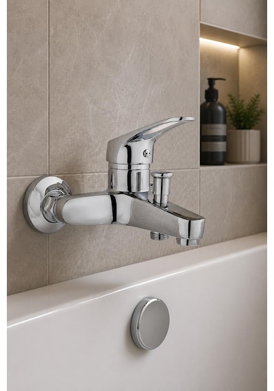 Arsu Kumru Banyo Bataryası Pirinç Krom Banyo Bataryası