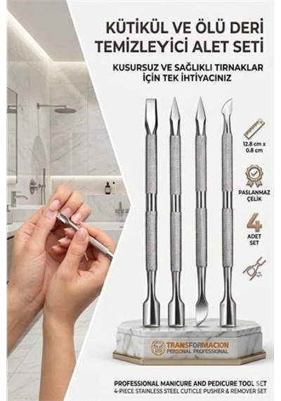 Mey İthalat Profesyonel Çelik Kronk Seti Tırnak Temizleyici Et İtici Ve Temizleyici 723170