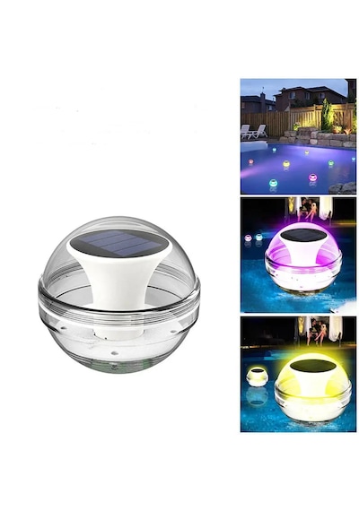 Güneş Enerjili Solar Top Şeklinde Yüzen Havuz Lambası Beyaz- Sıcak Sarı - Rgb Led Su Geçirmez