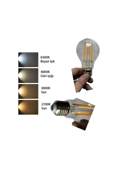10 Adet Ledvance 11w Sarı Işık 2700k E27 Duylu Kalın Duy Filament Led Ampul