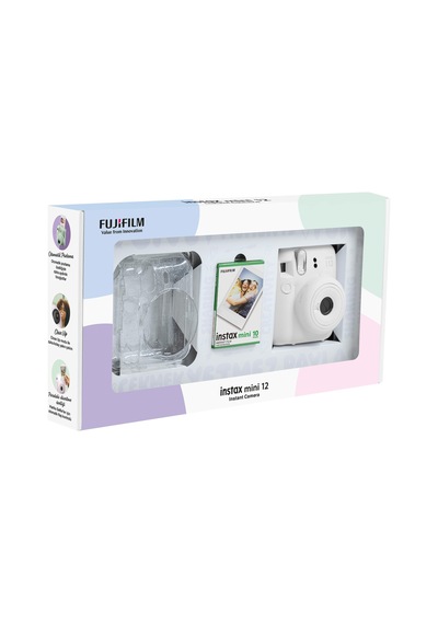 Fujifilm Instax Mini 12 Fotoğraf Makinesi + 10'lu Film + Pleksi Kılıf  Beyaz
