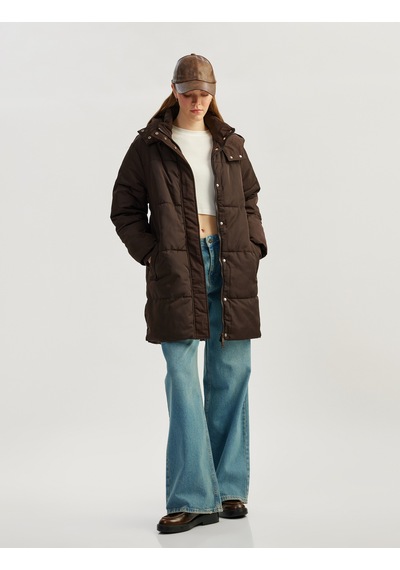 Koton Kapüşonlu Çıtçıt Düğmeli Fermuarlı Oversize Şişme Mont Kahverengi 5wal00011ıw Kahve Koton Kapüşonlu Çıtçıt Düğmeli Fermuarlı Oversize Şişme Mont Kahverengi 5wal00011ıw Kahve