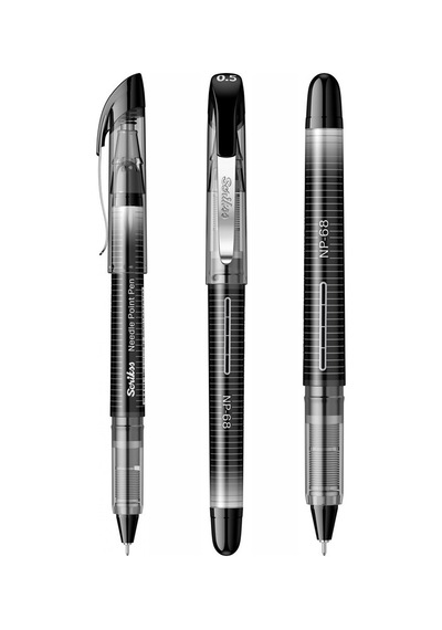 Siyah Pilot Kalem Nb-68 Needle Point Pen 10 Adet Scrikss Pilot Kalem 0.5 Mm İğne Uçlu Kalem İnce Uçlu Likit Mürekkepli Siyah
