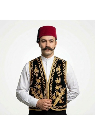 Damat Kına Gecesi Osmanlı Siyah Yelek Ve Fes Takım