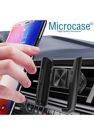 Lexroo 360 Derece Dönebilir Araç İçi Izgaralıktan Metal Kelepçeli Telefon Tutucu - Al3741