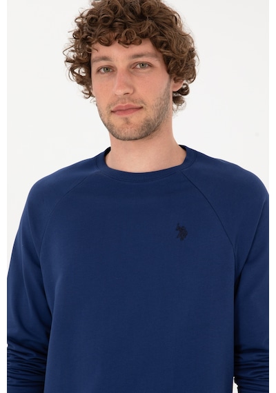 U.S. Polo Assn. Erkek Regular Fit Bisiklet Yaka İndigo İnce Basic Sweatshirt 50313752-VR028