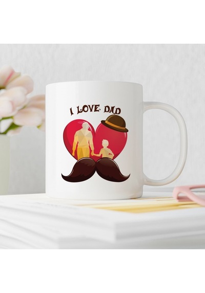 Babalar Günü 32.tasarım I Love Dad Kupa Bardak Çok Renkli