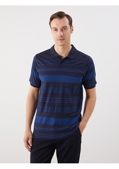 Lcwaıkıkı Classic Lacivert Polo Yaka Renk Bloklu Erkek Tişört