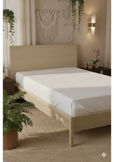 %100 Pamuk Ranforce Premium Tek Kişilik Plus Lastikli Çarşaf - Be Beyaz