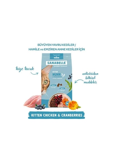 Sanabelle Life Kitten Tavuklu & Kızılcıklı Kuru Kedi Maması 8 Kg