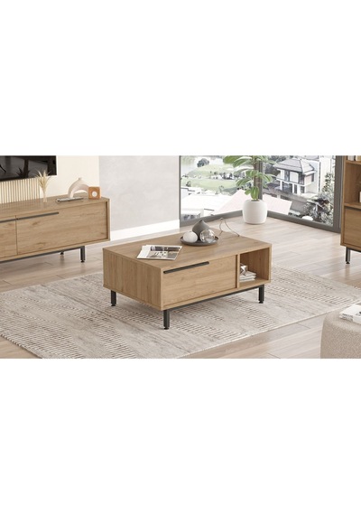 Bohem Orta Sehpa 60x90cm Metal Ayaklı Kapaklı Sepet Boh2-s Kahverengi