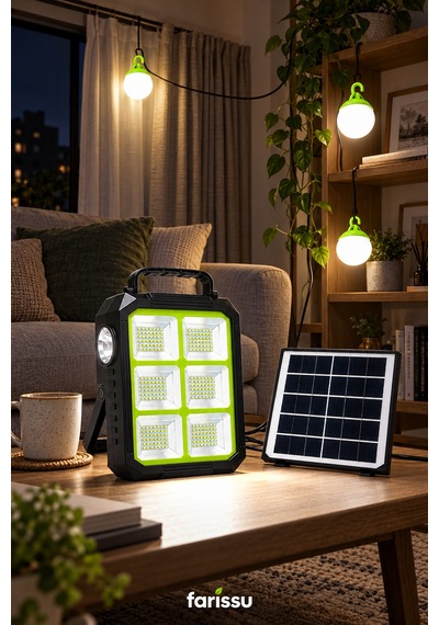 Dat Dt-915p 300w Solar Aydınlatma Seti Siyah