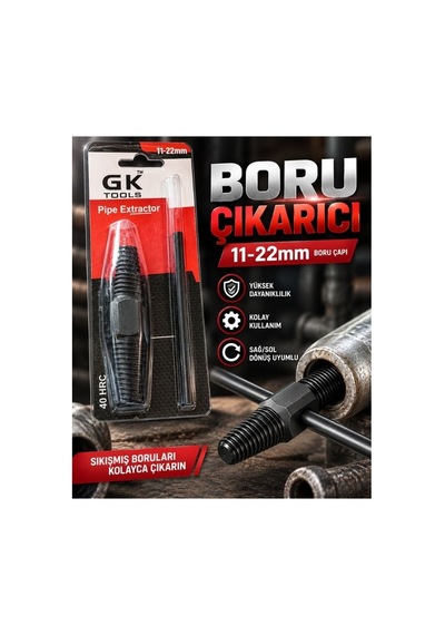 Kırık Musluk Sökme Aparatı Ters Kılavuz Sıkışmış Boru Çıkarıcı Seti 11-22mm