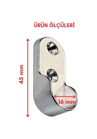 Cateksss Oval Askı Flanşı Metal - 20 Li Paket Gümüş
