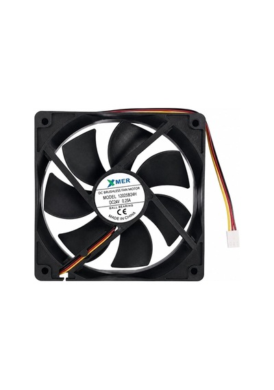 120x120x25mm 12cm Rulmanlı 24v 0.25a 3p Xmer 3 Uçlu Fan
